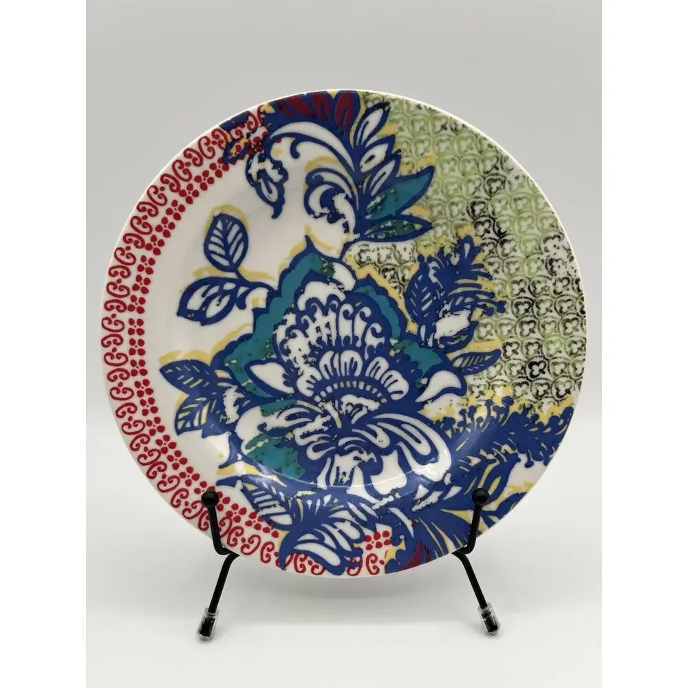 Anthropologie 8” Dessert Plate with Floral & Paisley Pattern